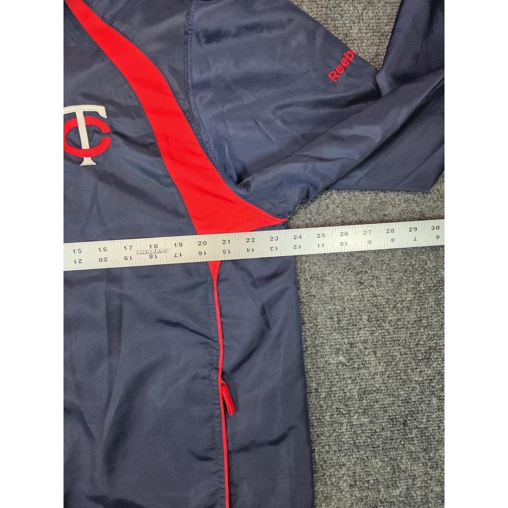 Reebok Windbreaker Mens‎ Large Navy Excellent Minnesota Twins MLB Full Zip - Picture 3 of 9